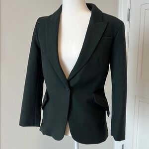 White House Black Market Dark Green Single-Button Blazer